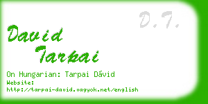 david tarpai business card